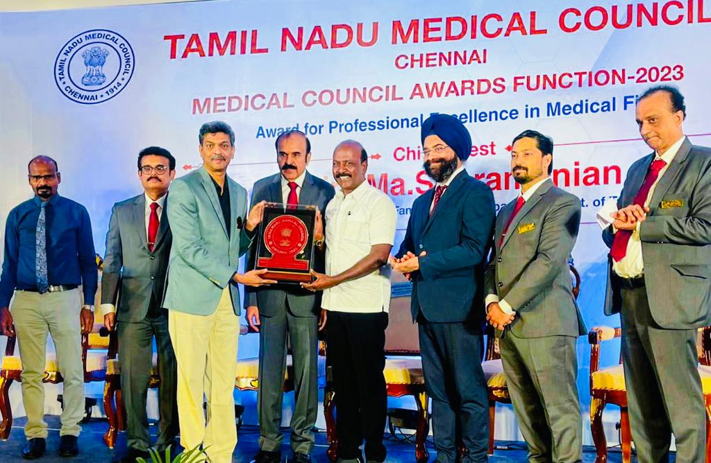 Tamil Nadu Medical Council Award Certificate